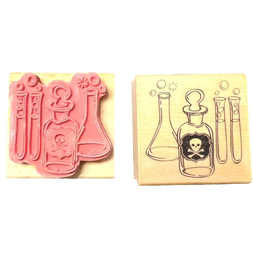 CraftSmart Halloween Potion Bottles & Test Tubes Rubber Stamp
